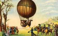 First manned ascent of a hydrogen balloon, Paris, France, 1 December 1783, (1932). Creator: Unknown