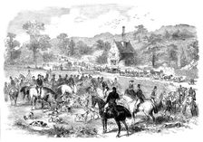 First Meet of the Season of the Cotswold Hounds, 1858. Creator: Unknown