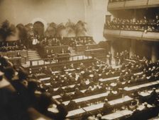 First meeting of the League of Nations, November 15, 1920 in Geneva , 1920. Creator: Anonymous