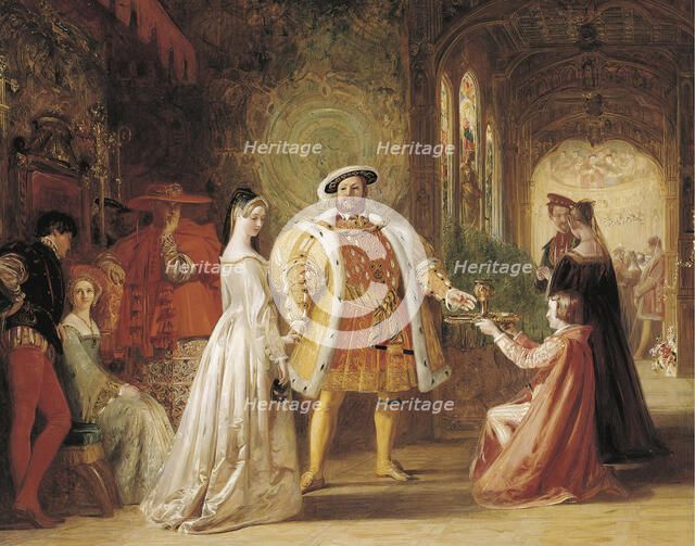 First meeting of Henry VIII and Anne Boleyn, 1835. Artist: Maclise, Daniel (1806-1870)
