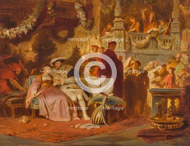 First meeting of Henry VIII and Anne Boleyn in the House of Cardinal Wolsey.