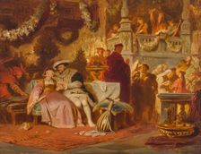 First meeting of Henry VIII and Anne Boleyn in the House of Cardinal Wolsey