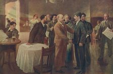 First Meeting of Lenin and Stalin, Tammerfors (Finland), December 1905 (1939). Creator: I Vepkhvadze