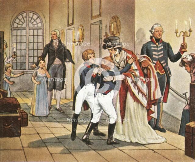 First meeting of Queen Louise and her children after the Battle of Jena, 18 October 1806, (1936). Creator: Unknown.