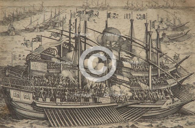 First Naval Battle, from the "Life of Ferdinand I de' Medici", c1615-1620. Creator: Callot, Jacques (1592-1635).