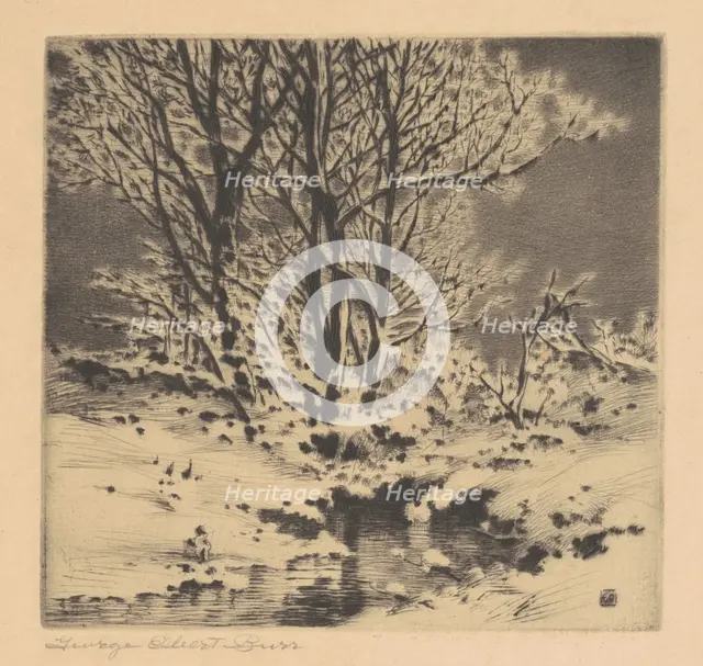 First Snow (No. 1), c. 1914. Creator: George Elbert Burr.