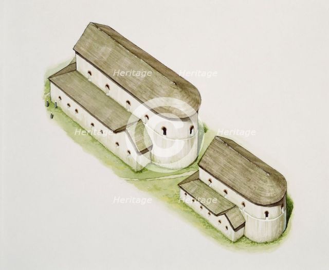 First Saxon church, St Augustine's Abbey, Canterbury, Kent, late 20th or early 21st century. Artist: Peter Urmston.
