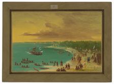 First Sailing of the Griffin on Lake Erie. August 7, 1679, 1847/1848. Creator: George Catlin