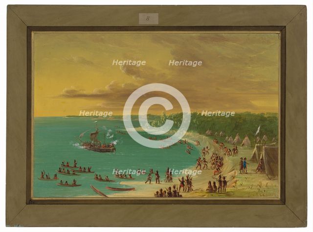 First Sailing of the Griffin on Lake Erie. August 7, 1679, 1847/1848. Creator: George Catlin.