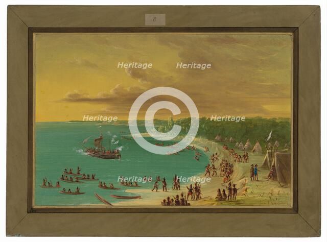 First Sailing of the Griffin on Lake Erie. August 7, 1679, 1847/1848. Creator: George Catlin.