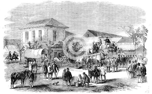 First Sale of Sugar in the Market Square of D'Urban, Port Natal, 1856.  Creator: Unknown.