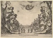 First scene, in Florence, from The marriage of the gods (Le nozze degli Dei), 1637. Creator: Stefano della Bella