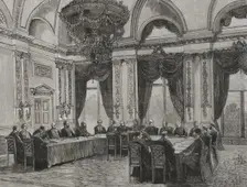 First session of the Congress, Congress of Berlin, June 13, 1878 (1878). Creator: Tomás Carlos Capuz