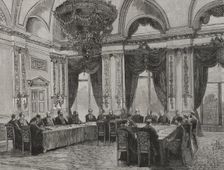 First session of the Congress, Congress of Berlin, June 13, 1878 (1878). Creator: Tomás Carlos Capuz