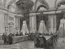 First session of the Congress, Congress of Berlin, June 13, 1878 (1878). Creator: Tomás Carlos Capuz