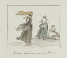 First Sicilians who see the travelers, 1778. Creator: Louis Ducros