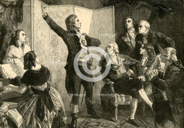 'First Singing of the "Marseillaise" by Rouget De Lisle', (1792), 1890. Creator: Unknown.