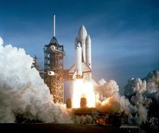First Space Shuttle Mission launches, Florida, USA, April 12, 1981. Creator: NASA