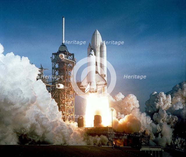 First Space Shuttle Mission launches, Florida, USA, April 12, 1981. Creator: NASA.