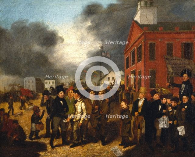 First State Election in Detroit, Michigan, 1837, (c1837). Creator: Thomas Mickell Burnham.