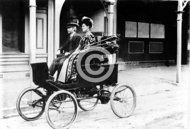 First steam car in Brisbane Mr J Trackson, 1903. Creator: Unknown.