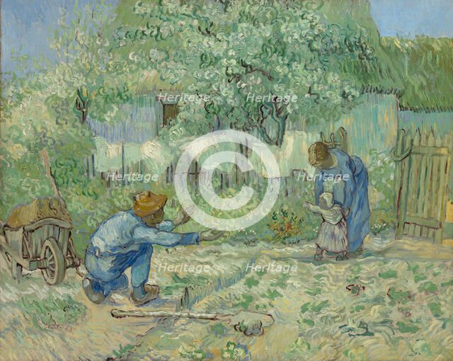 First Steps, after Millet, 1890. Creator: Vincent van Gogh.