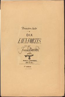 First suite of ten etchings (Première Suite de dix eaux-fortes), 1861-1871. Creator: Francois Bonvin