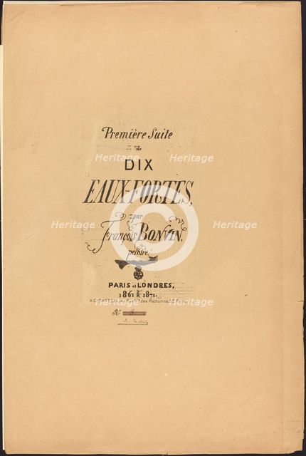 First suite of ten etchings (Première Suite de dix eaux-fortes), 1861-1871. Creator: Francois Bonvin.