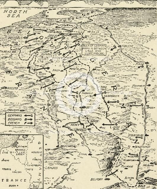 'First Positions of the Two Million Troops of the Warring Nations', 1915. Creator: Unknown.