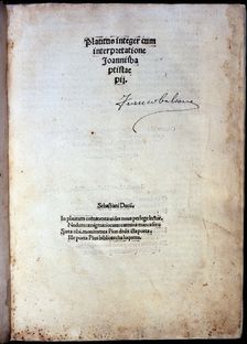 First page of Platus integer cum interpretatione Joanni Baptistae pii by Plautus, 1500. Creator: Plautus (251 bC - 184 bC)