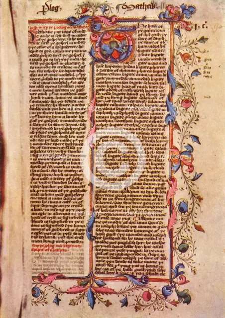 'First Page of St Matthew's Gospel', 15th century, (1943). Creator: Unknown.