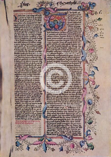 'First Page of St Matthew's Gospel', 15th century, (1947). Artist: Unknown.