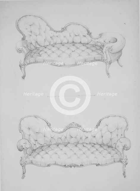 First Part of a Modern and Useful Work Containing 120 Designs of Furniture, ca. 1845. Creator: Henry Wood.