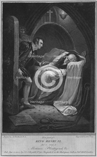 'First part of King Henry VI. Act 2 Scene 5.  Mortimer; Plantagenet, & c', 1800. Artist: Andrew Gray.