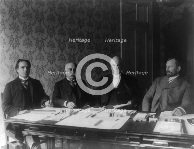First Philippine Commission: Jacob G. Schurman, Admiral Dewey, Charels Denby and Dean..., 1899. Creator: Unknown.