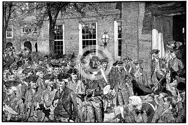 First Public Reading of the Declaration of Independence, 1776, (1880). Artist: Unknown