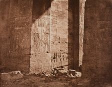 First Pylon - French Inscription Carved on the Eastern Embrasure at Point H, Island of Fila.., 1851/ Creator: Félix Teynard