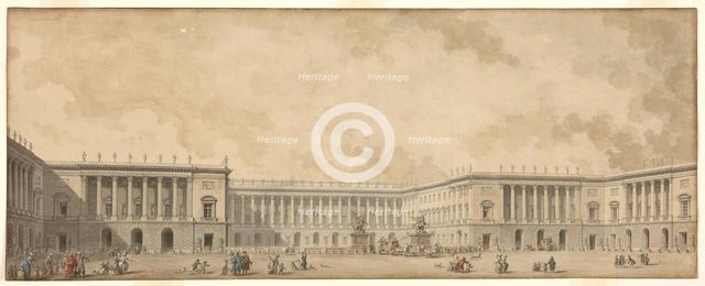 First reconstruction project of the Palace of Versailles presented to King Louis XVI, c. 1785. Creator: Pâris, Pierre Adrien (1745-1819).