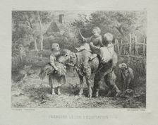 First Riding Lesson. Creator: Charles-Émile Jacque (French, 1813-1894)