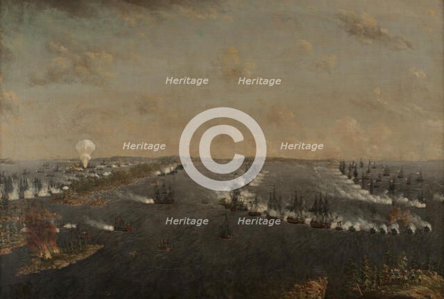 First Russo-Swedish Battle of Rochensalm on August 24, 1789, c. 1790. Creator: Schoultz, Johan Tietrich (1754-1807).