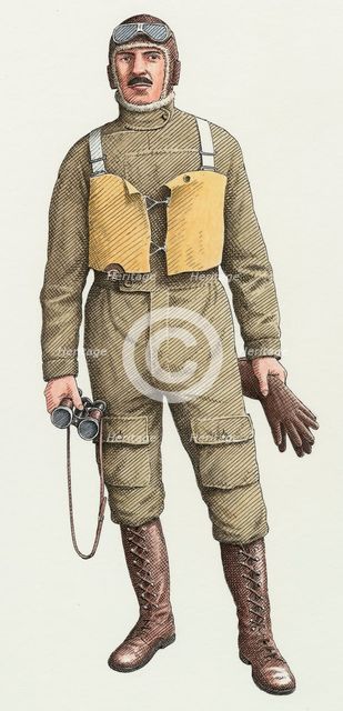 First World War flying boat pilot. Artist: Nick Hardcastle.
