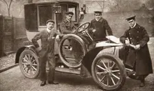 First taxi-cab in Liverpool, Merseyside, 1906. Creator: JP Wood