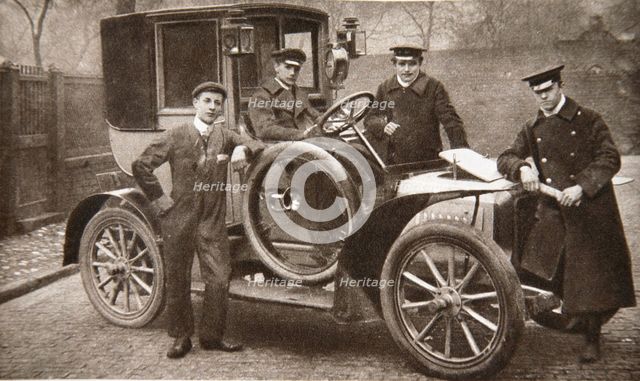 First taxi-cab in Liverpool, Merseyside, 1906. Creator: JP Wood.