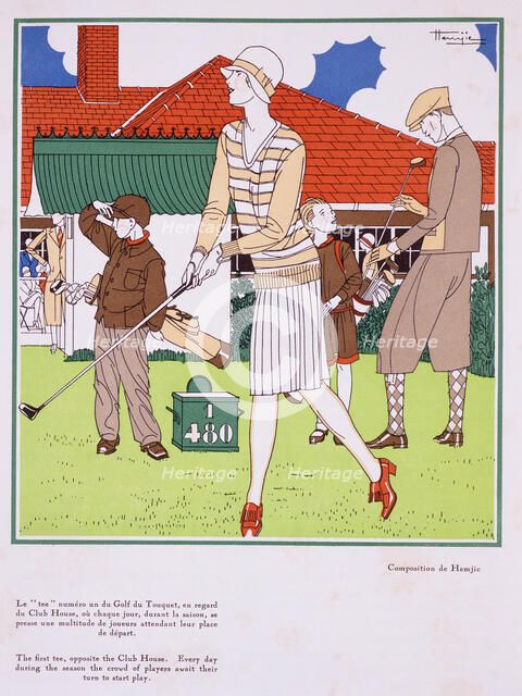 'First Tee at Golf du Torquet', art deco poster, c1920s. Artist: Unknown