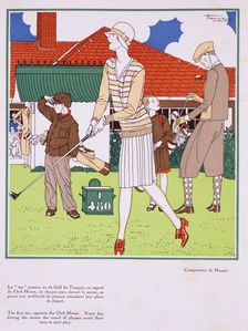 First Tee at Golf du Torquet art deco poster, c1920s. Creator: Unknown