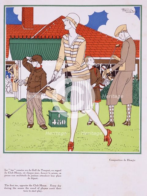 'First Tee at Golf du Torquet', art deco poster, c1920s. Creator: Unknown.