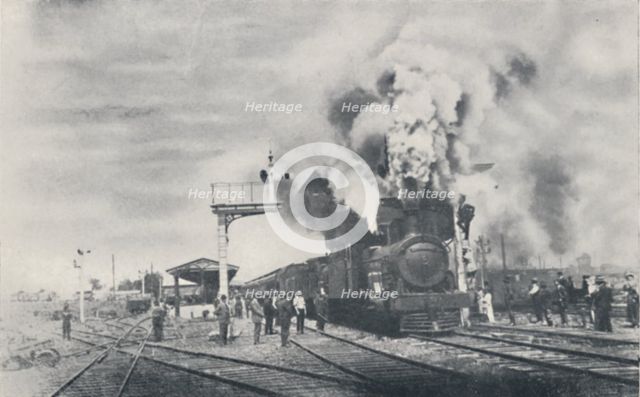 'First Train of the Intercolonial Railway Leaving Kalgoorlie', 1923. Creator: Unknown.