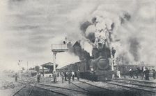 First Train of the Intercolonial Railway Leaving Kalgoorlie 1923. Creator: Unknown