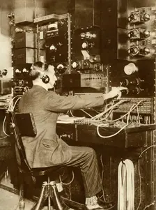 First transatlantic telephone call, from London to New York, 7 March 1926, (1935). Creator: Unknown