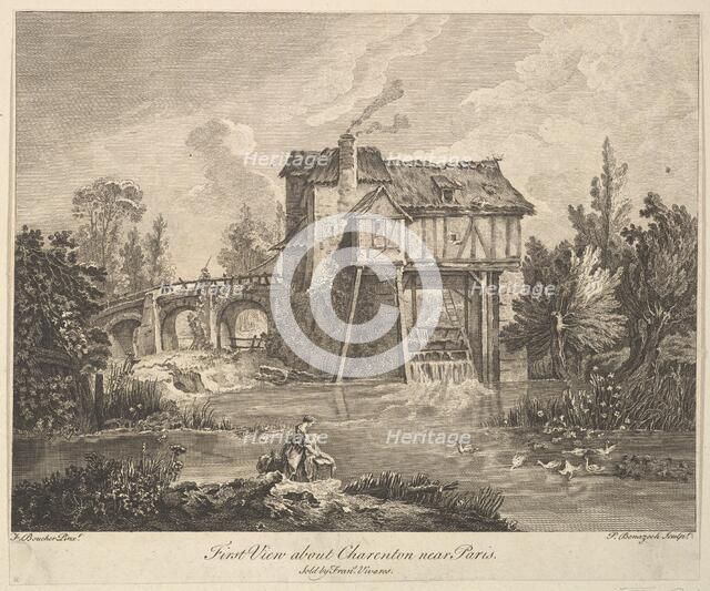 First View of Clarenton near Paris, mid to late 18th century. Creator: Peter Paul Benazech.